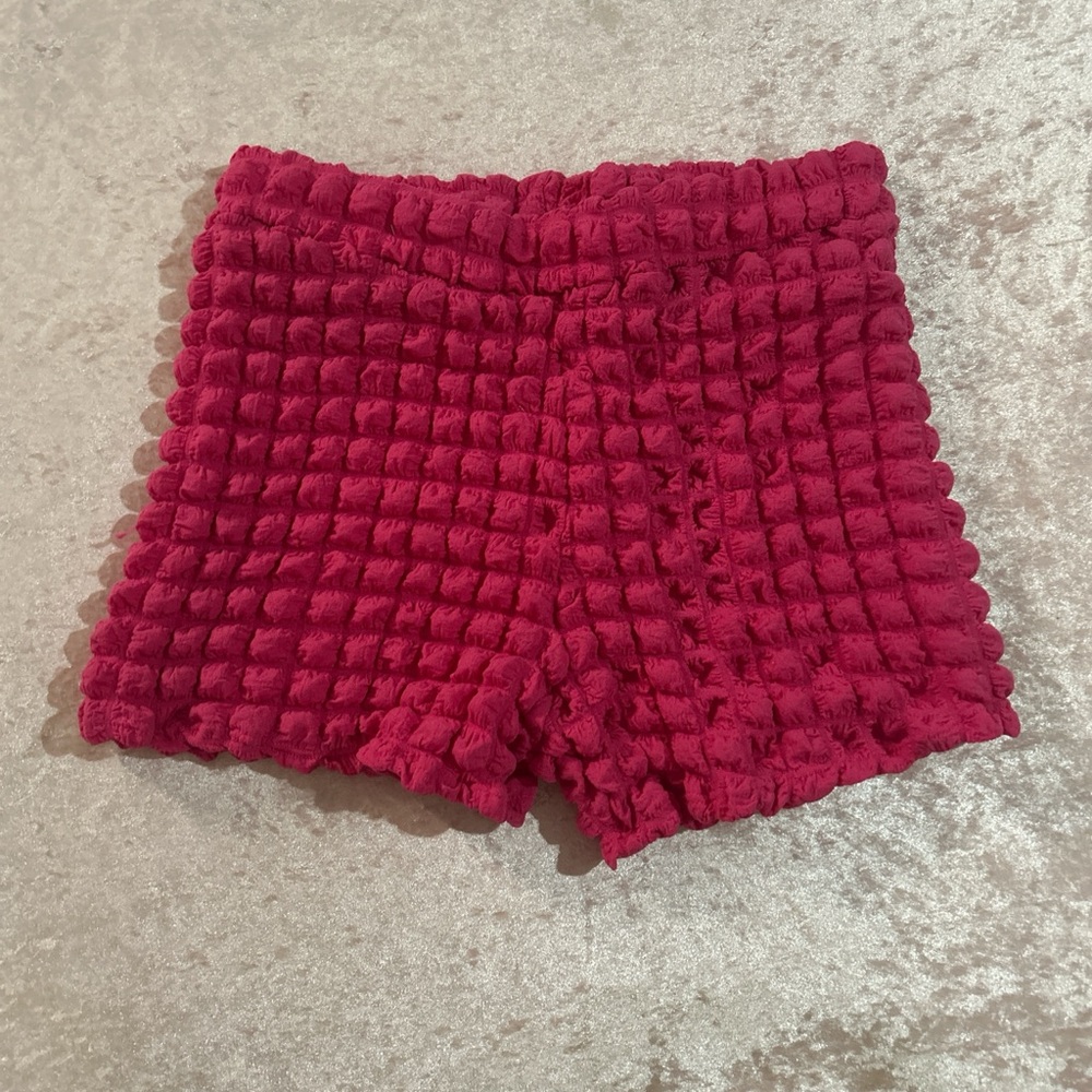 Love Vibrant Pink Crinkle Shorts